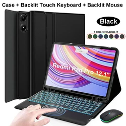 Premium Keyboard Case for Xiaomi Redmi Pad Pro 12.1 Inch - 2024 Release (Black BM D)