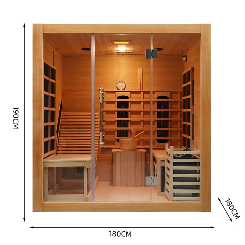 Double recliner style sweat steam room far infrared electric stone light wave room single dry sauna