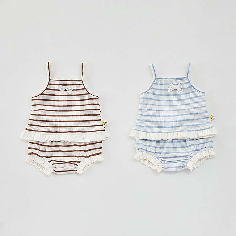 Cotton Baby Girls Summer Striped Camisole and Shorts