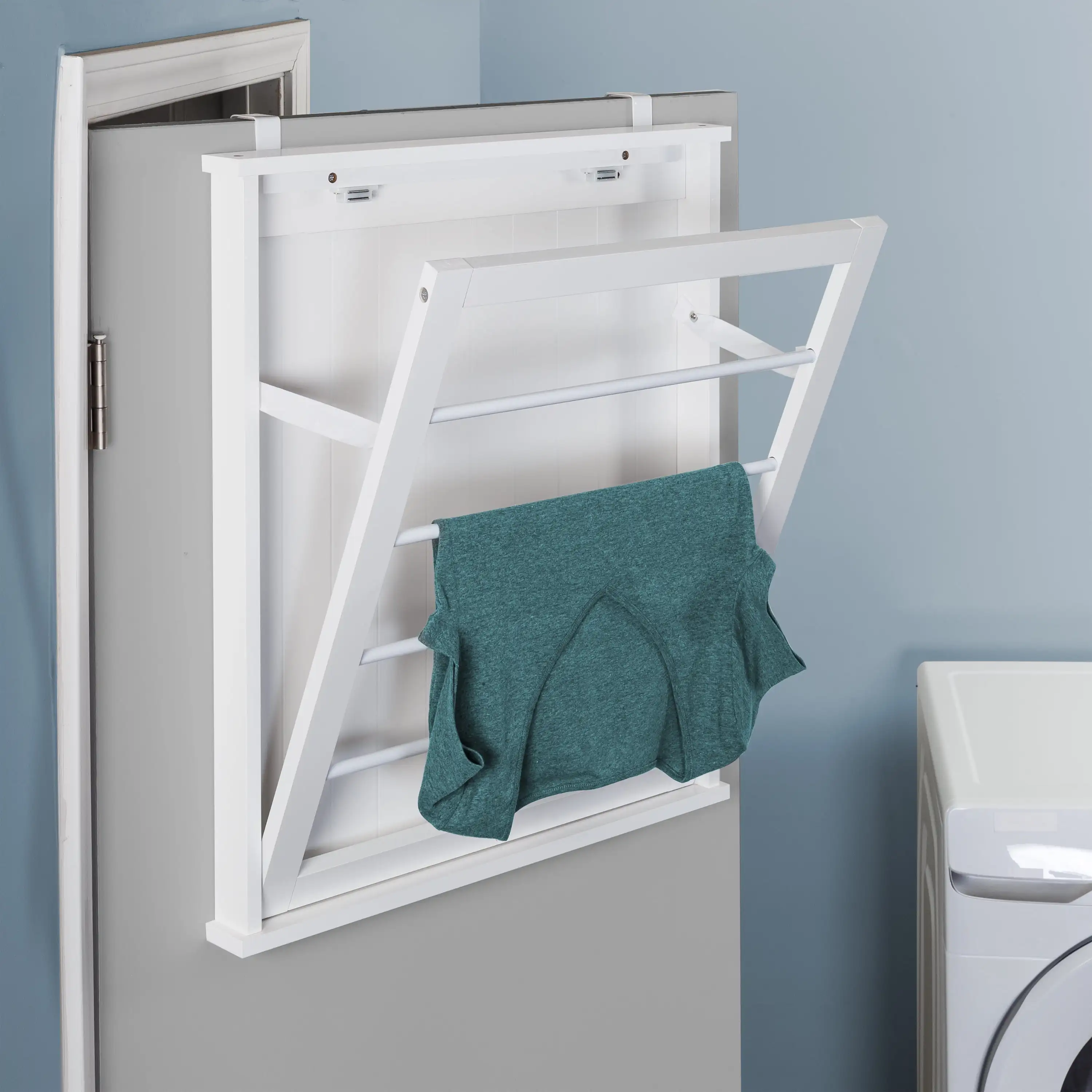 

Honey-Can-Do MDF Folding Over-The-Door Or Wall-Mount Drying Rack, White