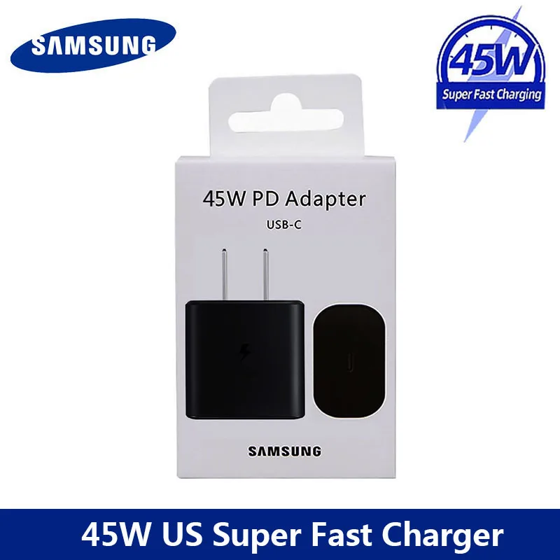 Original Samsung S20 S22 Ultra 45W Surper Fast Charger PD Quick Charge Adapter TypeC For Galaxy S20Plus Note 10+ A90 A80 Tab S7+ baseus 65w Chargers