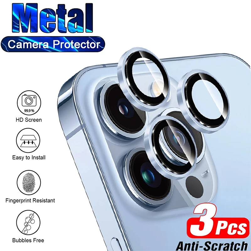 3 bucăți de sticlă din metal pentru lentile de cameră pentru iPhone 14 Pro Max 14 Plus Protector de ecran pentru lentile din metal pentru iPhone 13 12 11 Pro Max 13 Mini sticlă_voghion.com
