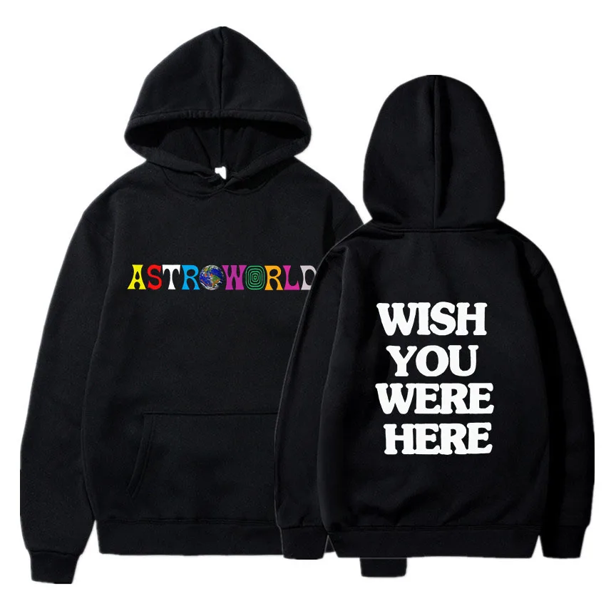 WISH YOU WERE HERE HOODIES Fashion Letter ASTROWORLD HOODIE Streetwear Man  Woman Pullover Sweatshirt - AliExpress