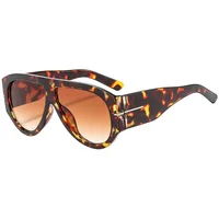 Lunettes de soleil ovales rétro de luxe pour femmes, monture large, couleur thé noir, style pilote carré, protection UV400, lunettes de soleil surdimensionnées pour hommes 5