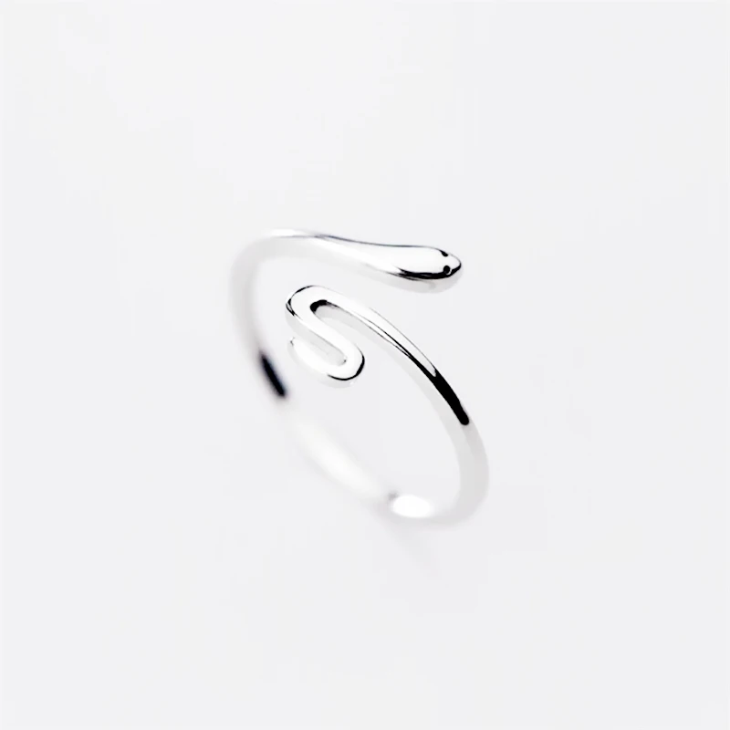 WYEAIIR 925 Sterling Silver Simple Cute Mini Snake Resizable Opening Ring For Women Luxury Jewelry 5