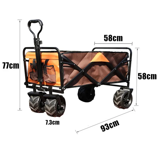 Összecsukható Kemping Teherautó Piknik Kocsi Háztartási Élelmiszerbolt Bevásárlókosár Kültéri Asztali Poggyász Tároló - Image 4