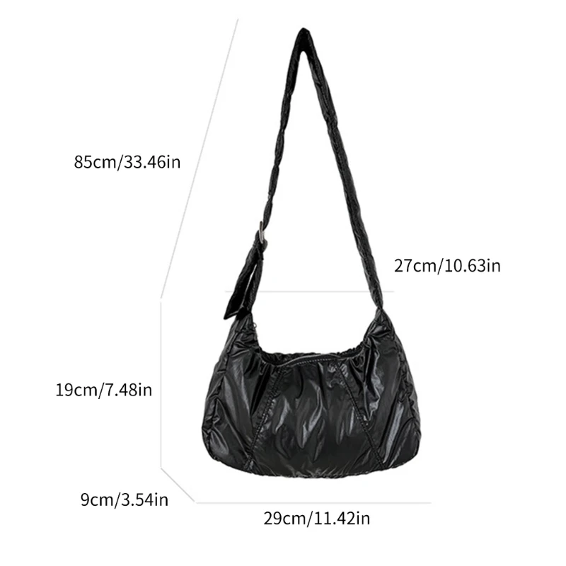 Stylish PU Crossbody Bag Adjustable Strap Shoulder Bag Cloud Bag for Women Men