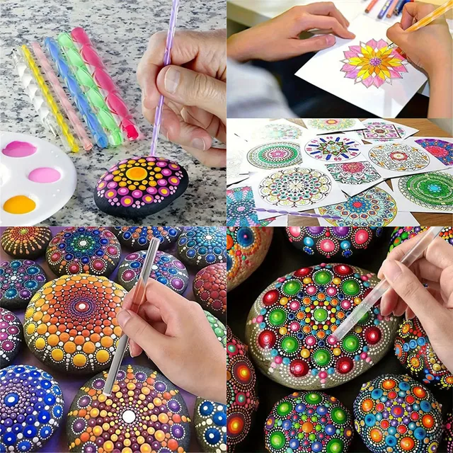 Detail Acrylic Other Hand Tools 36 Pcs DIY Mandala Dotting Tools