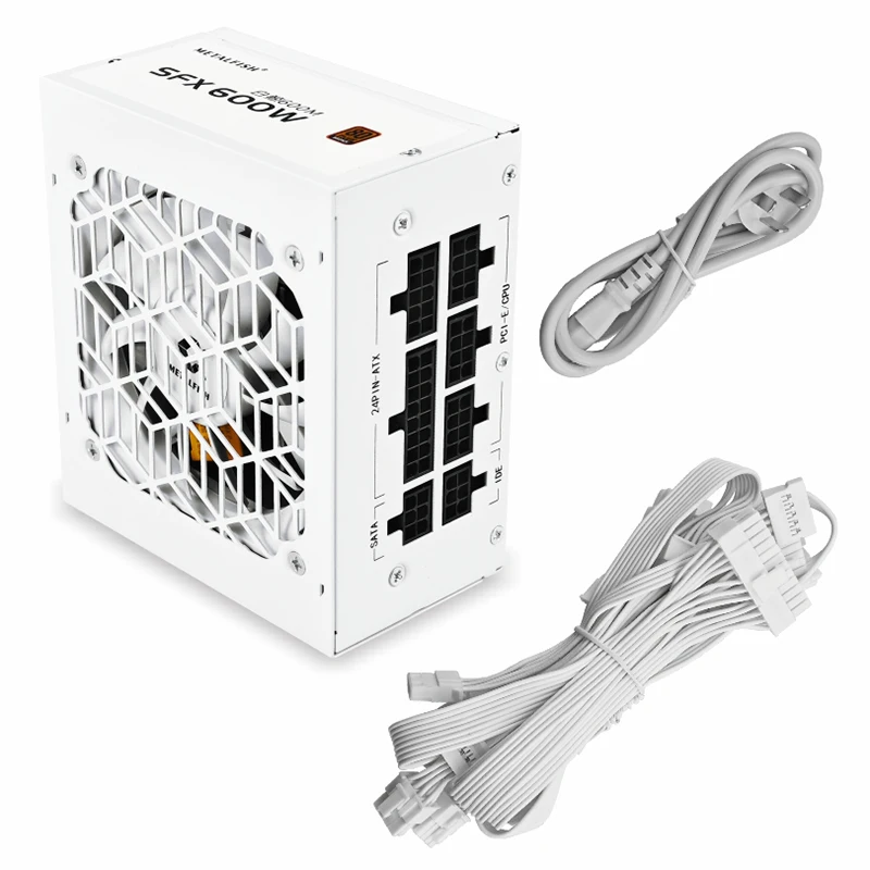 METALFISH Full-Modular SFX-500W 600W PSU 80Plus Bronze White Power