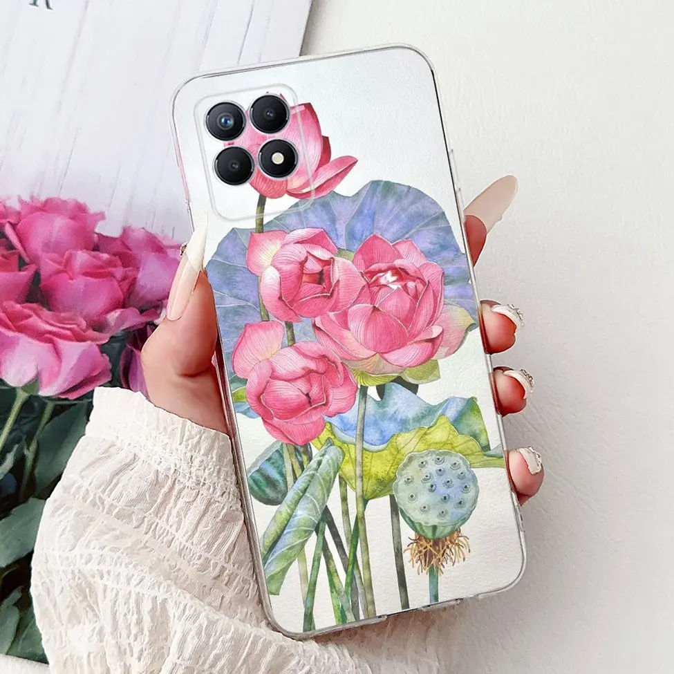 Luxury Butterfly and Love Flowers Clear Phone Case - Cool Painted Design
