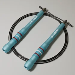 MOGOLD Premium Fitness Jump Rope - Durable Steel Cable with Ergonomic Lightweight Handles for Effective Cardio Workouts (T87 - Blue)