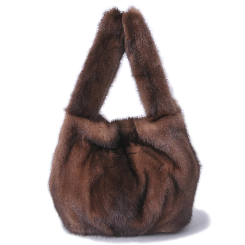 Whole skin mink fur bag, soft face mink fur, convenient vest bag, vest, large capacity handbag, winter women's bag
