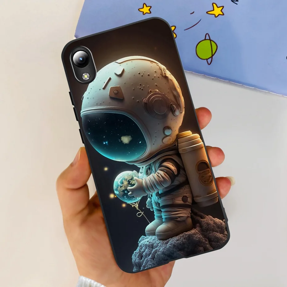 Lovely Printing Black Silicon Soft Back Cover Phone Case