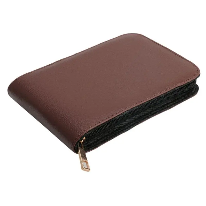 Pen Storage Bag 12 Pens Fountain Pen/Roller Pen Faux Leather Zipper Case Holder