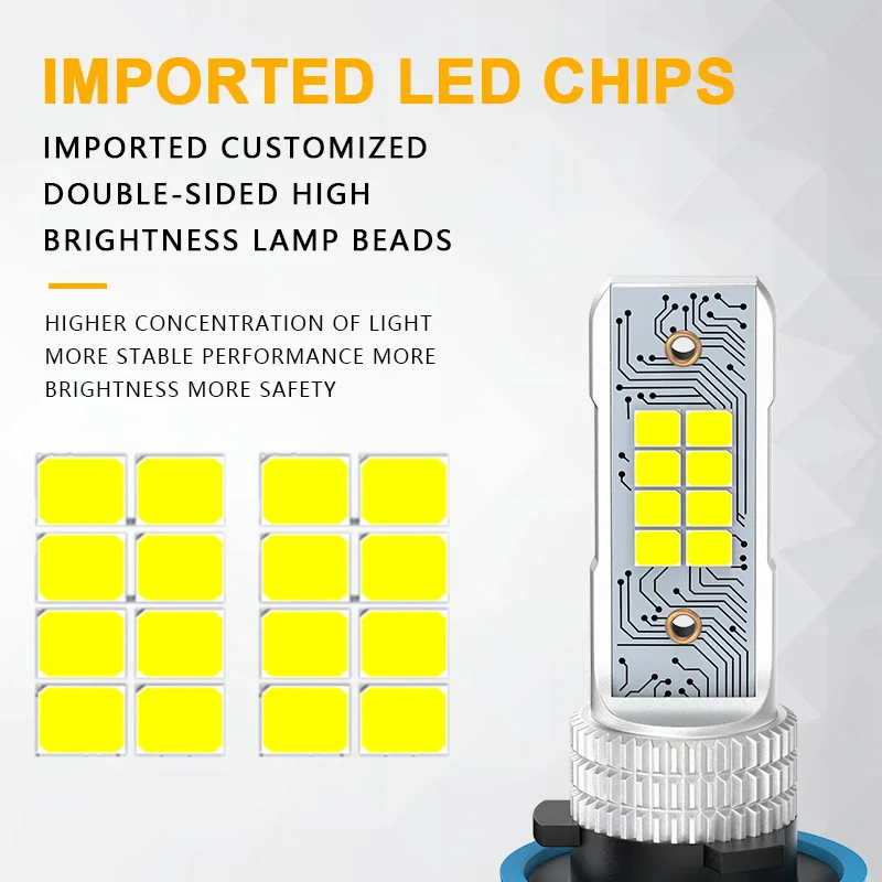 XSTORM H11 LED 안개등 자동차용 9005 HB3 LED 안개 헤드라이트 캔버스 50W 30000LM 6000K 자동차 헤드라이트 자동 터보 램프 화이트 빔