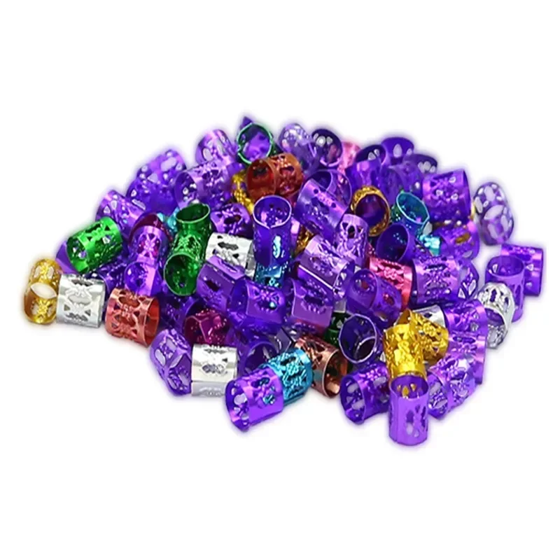 

Wanmei Dirty Braid Hair Extension Buckle Hollow Embossed Aluminum Ring Braid Hair Extension Buckle DIY Accessories Wig Ring Hair