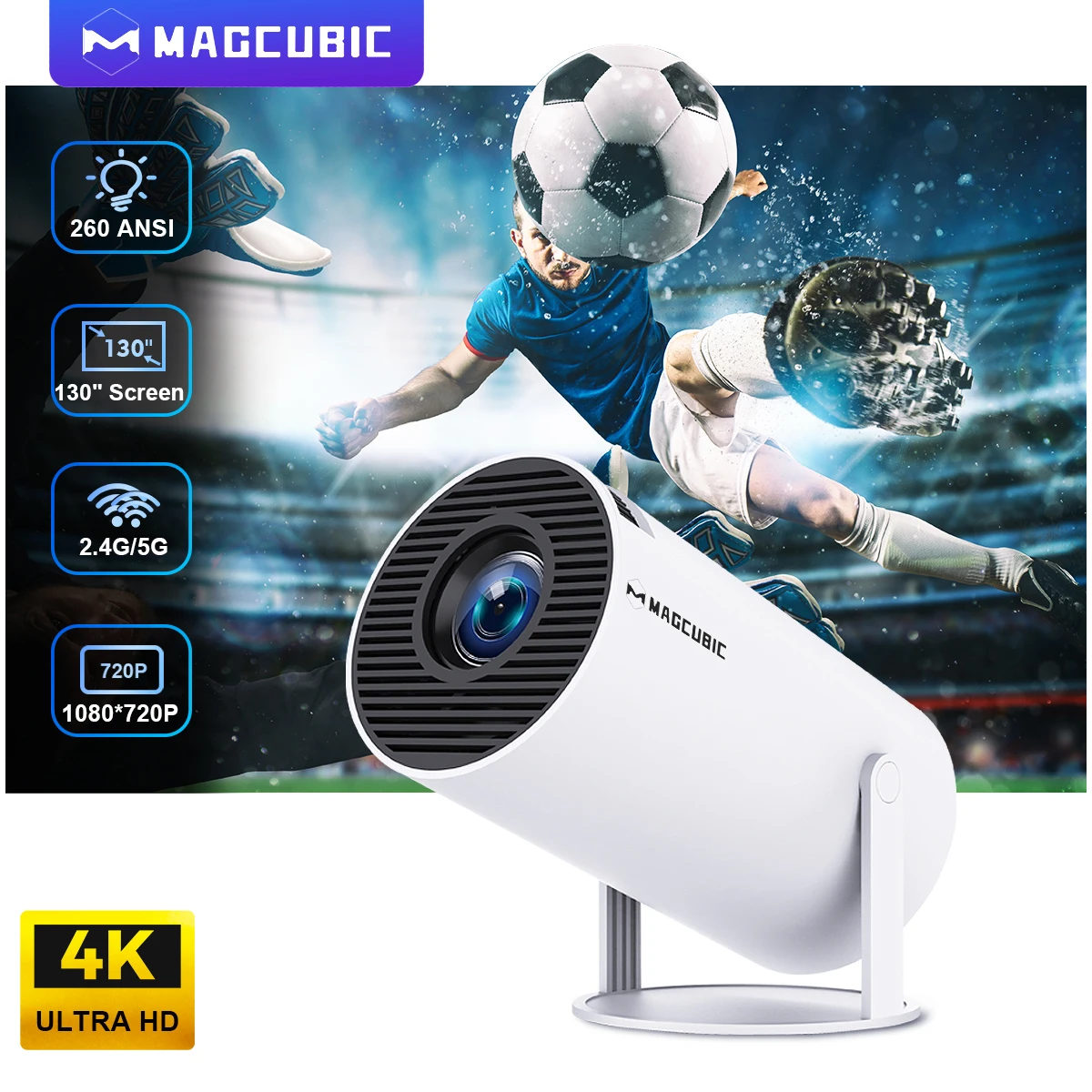 Magcubic Projector HY300 PRO 4K Android 11 Dual Wifi6 260ANSI Allwinner Magcubic Projector HY300 PRO 4K Android 11 Dual Wifi6 260ANSI Allwinner