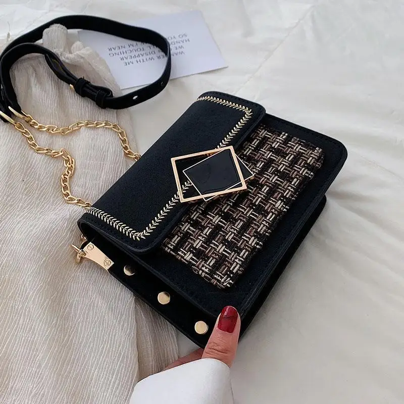 Korean small square bag female fashion trend texture single shoulder messenger bag chain flap all-match shoulder bag
