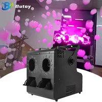 1500W Two Holes LED Smoke Bubbles Machine DMX Control DJ Disco Fog Bubble Machine for Wedding Party Dance Halloween Festival 1