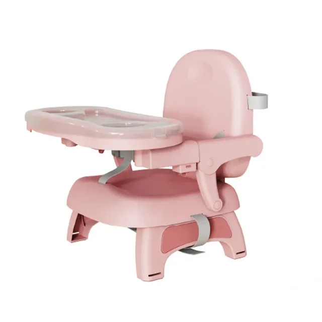 Foldable Baby Dining Chair - Adjustable Height Portable Highchair with Anti-Slip Base & Safety Harness for Home/Restaurant Use 4