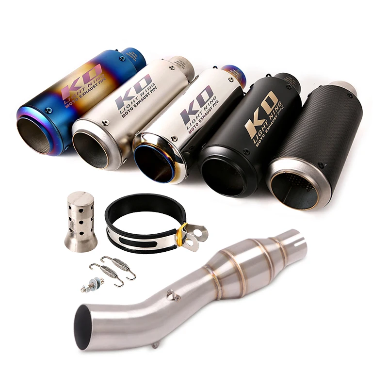 51mm Exhaust Motorcycle Muffler Middle Pipe Mid Link Connect Tube Stainless Steel Tip With DB Killer For Benelli 302S 2019-2021 - Image 2