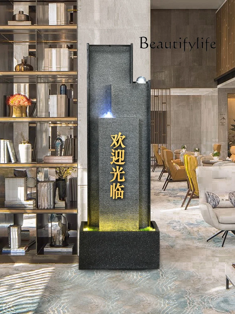 

Modern Minimalist Style Floor Loop Water Wall Big Decorations