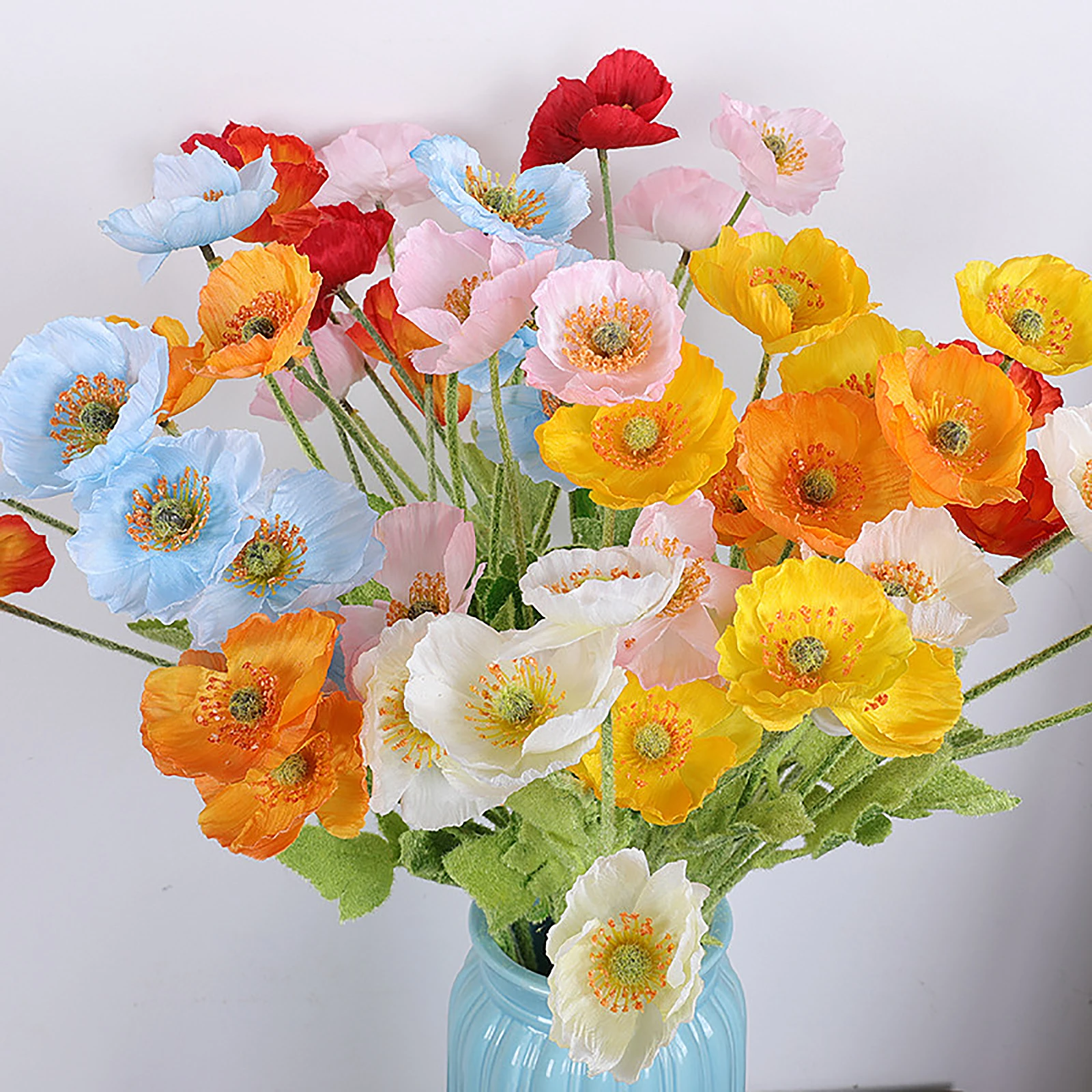 

58cm Silk Artificial Daisy Simulation Poppy Flower Fake Flower Arrangement Home Wedding Decoration Photography Props