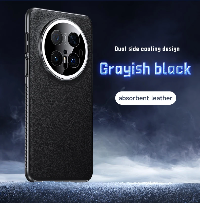 Premium PU Leather Carbon Fiber Shockproof Case with Soft Silicone Lens Protection
