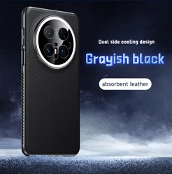 Premium PU Leather Carbon Fiber Shockproof Case with Soft Silicone Lens Protection for Huawei Mate 60 Pro+ (Black)