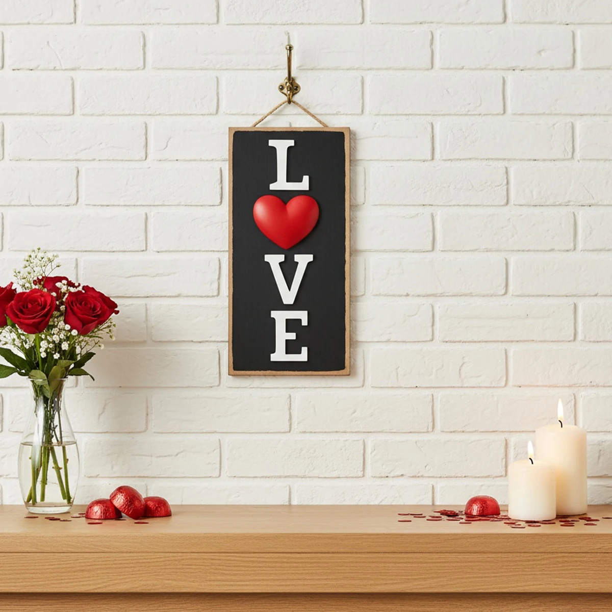 1PC, Valentine's day, creative and simple white heart-shaped decorative item, Valentine's Day room decoration