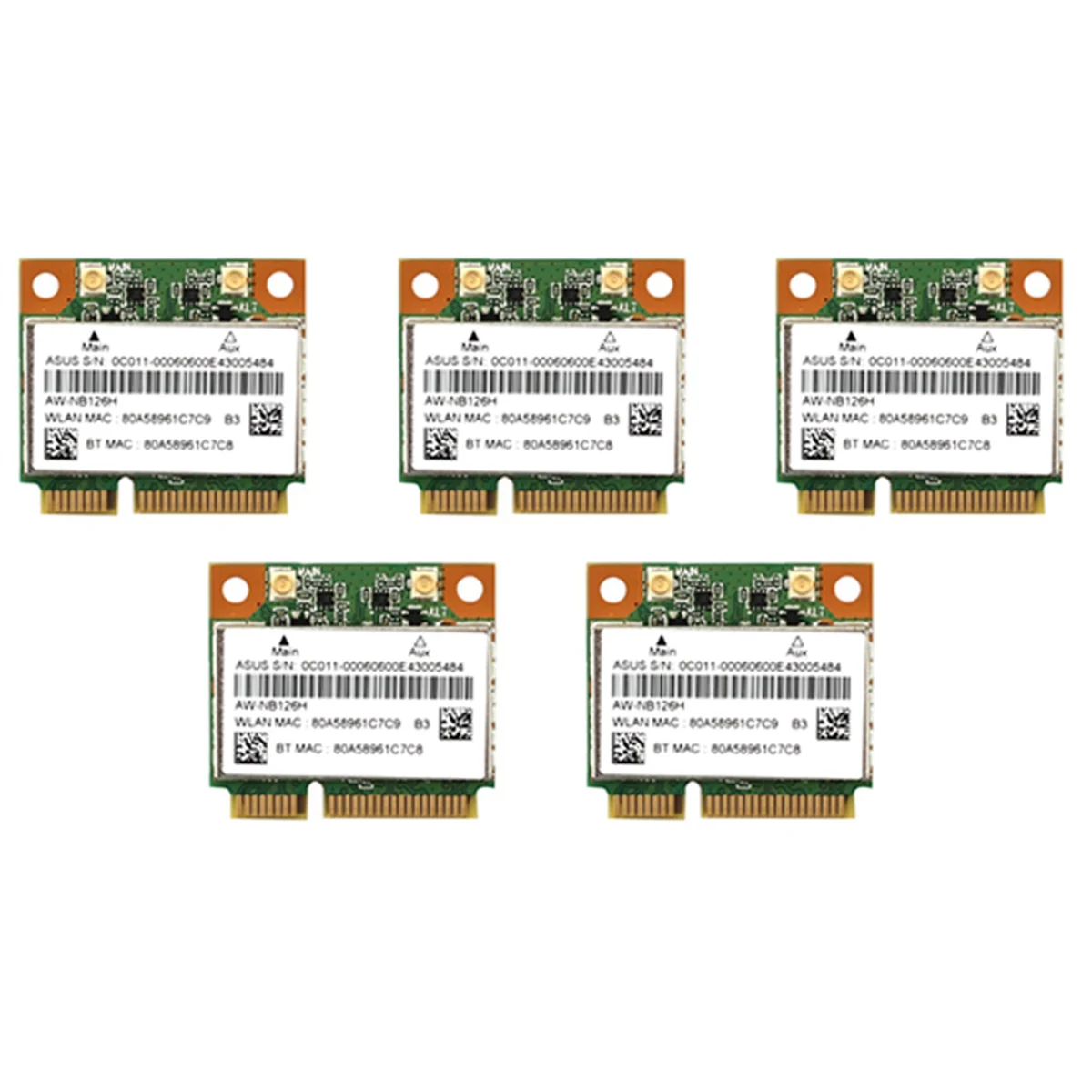 5X Ssea Nuovo Per Azurewave Aw-Nb097H Aw-Nb100H Aw-Nb126H Ar3012 Ar5B225 Half Mini Pci-E Wifi Bt4.0 Scheda Wireless Wlan
