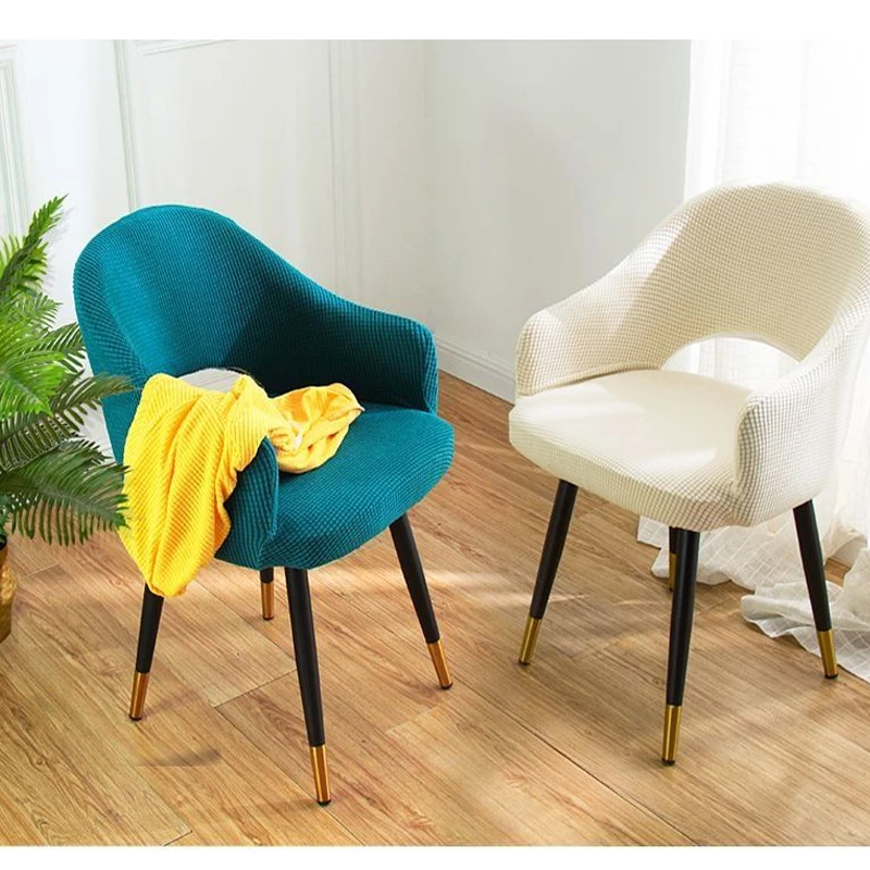 Nordic Curved Chair Cover Integrated Dining Chair Cover With Half Circle Full Coverage Universal Decoration For All Seasons