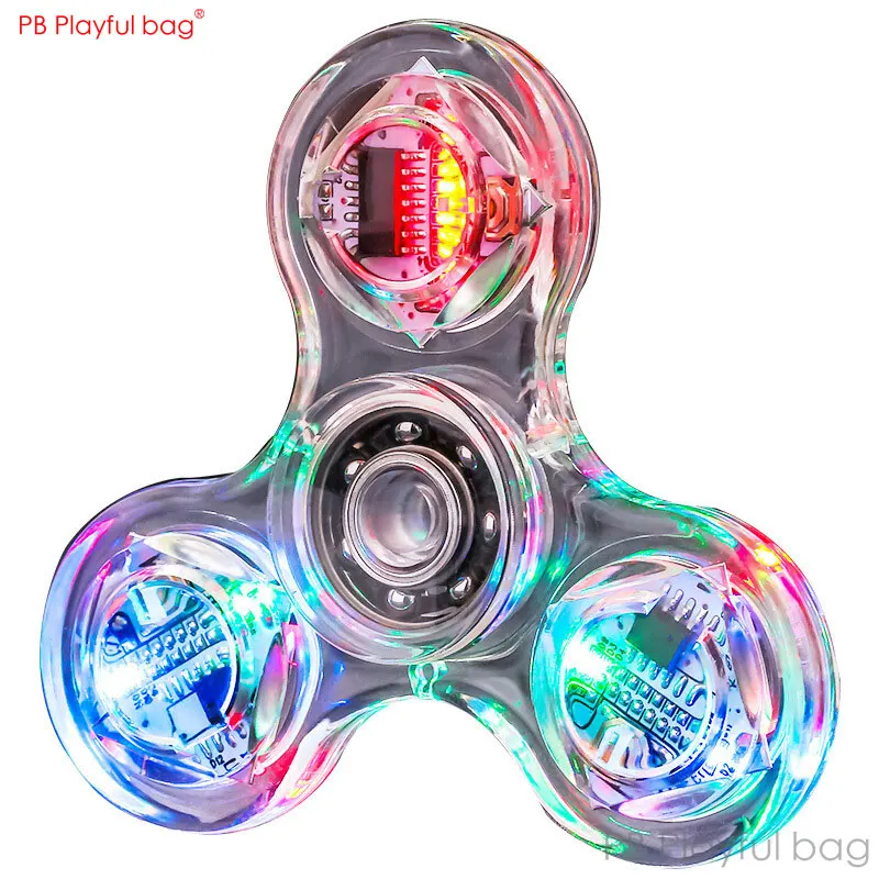 

LED Flash Finger Gyro Luminous Fidget toys Leisure Toys for Kids Adult relief stress fingertip gyroscope TS22