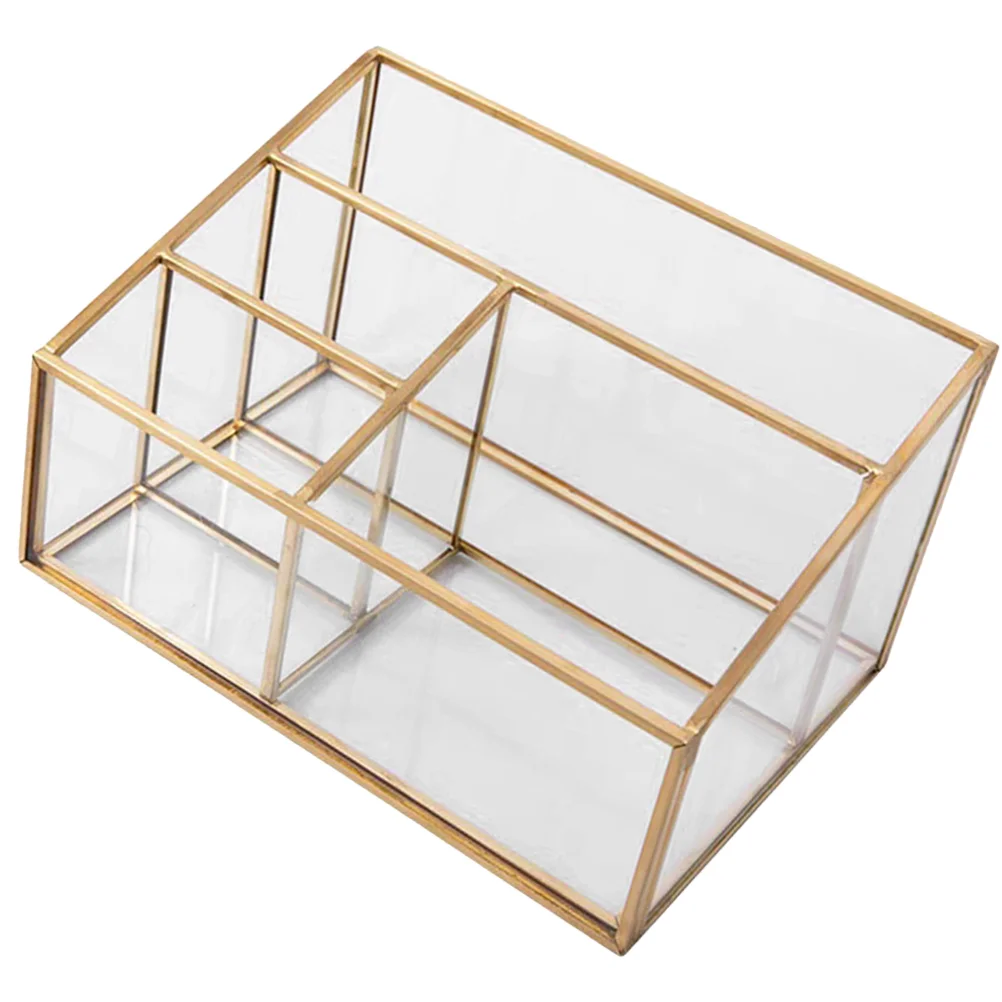 

Makeup Organizer Glass Display Case Lipstick Makeup Brush Eyeliner Holder