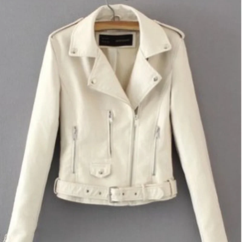 

2023 Brand Winter Autumn Black Motorcycle Leather Jackets New Arrival Leather Jacket Women Leather Coat Slim PU Jacket