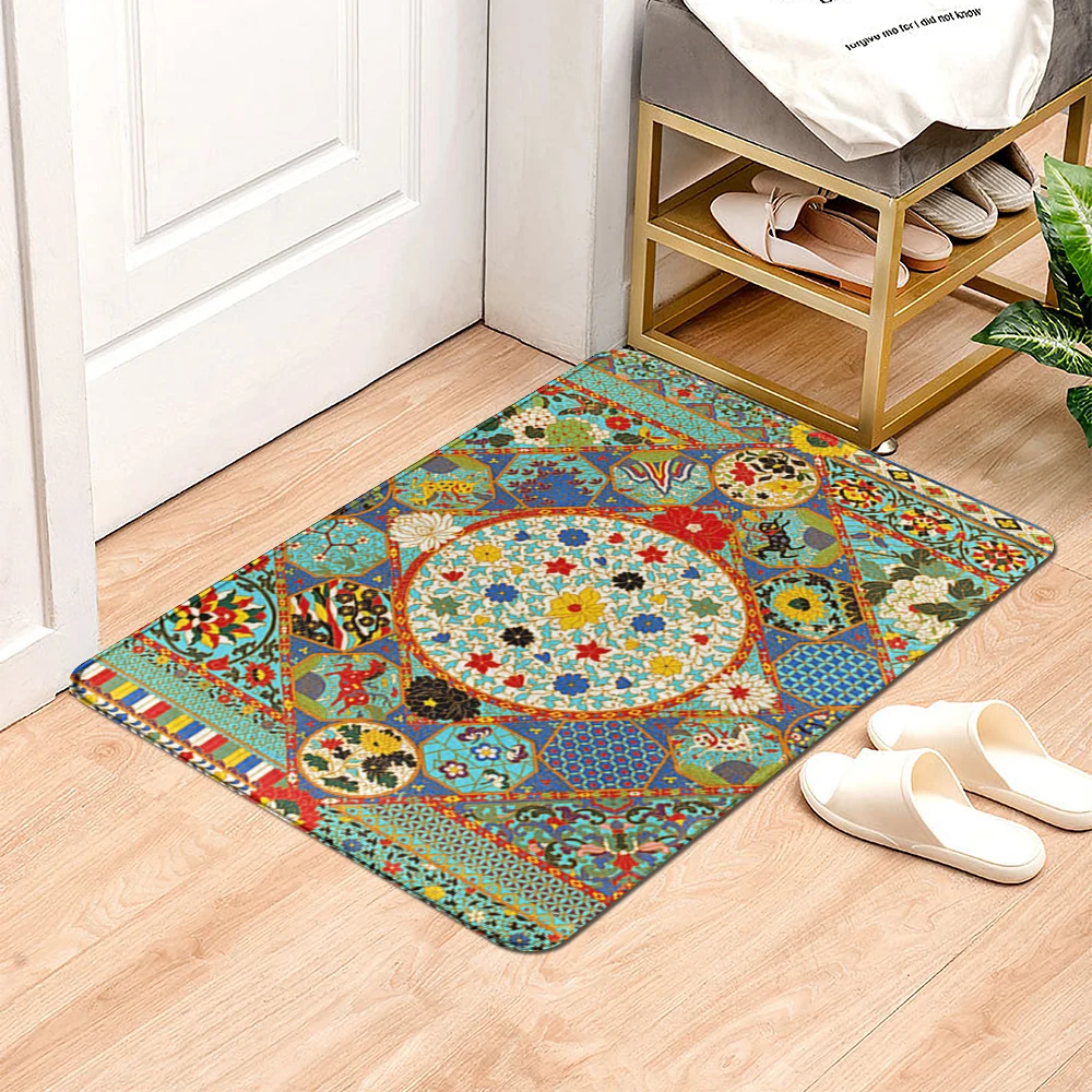 

Bath Mat Bathroom Small Rug Shower Mat Decorative Absorbent Foot Mat Entrance Door Mat Kitchen Mat Bedroom Balcony Room Mat Boho