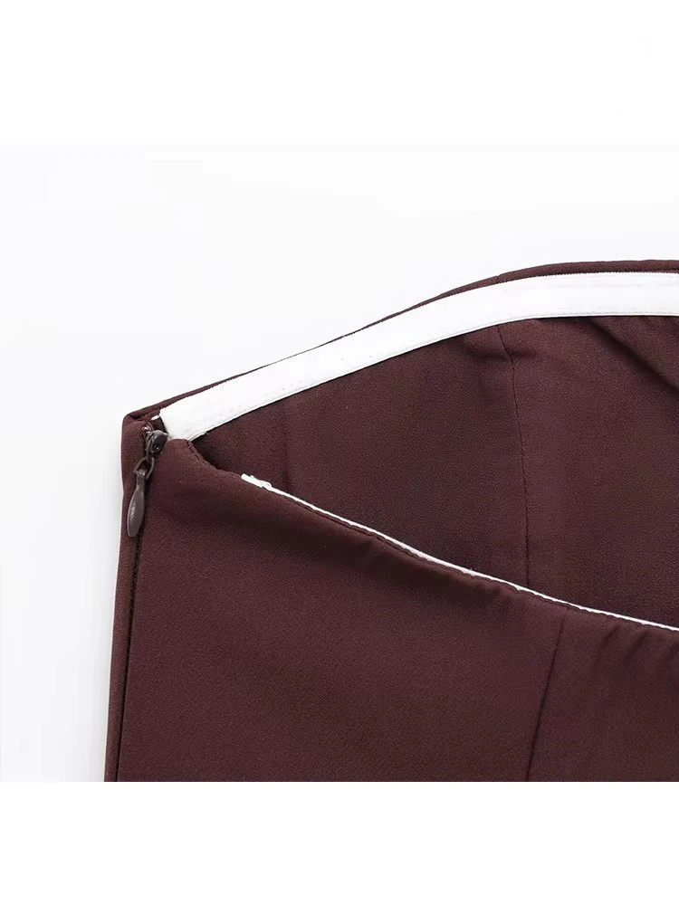 TFMLN Womens Strapless Crop 2025 Tops Basic Sleeveless Office Lady Tops Trend Street Fashion Classic Solid Tube Tops