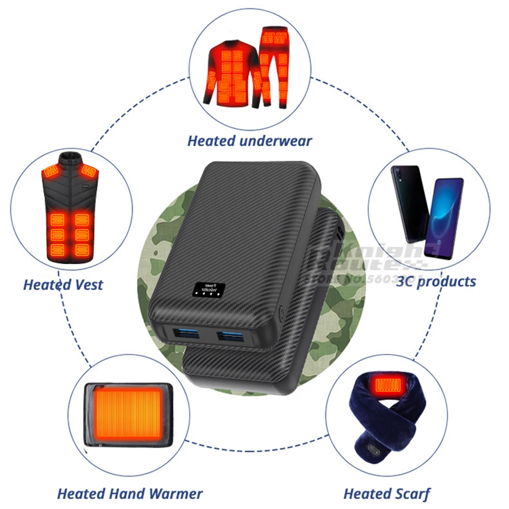 5V/3A-10000mAh Power Bank Portable Charging Power Supply Mobile Phone External Battery Fast Charging For Fan Vest Cooling Vest portable power bank