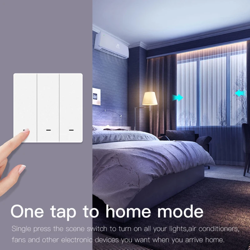 Tuya Zigbee 스마트 씬 스위치, 무선 벽 푸시 버튼 스위치, 배터리 전원, 스마트 홈, 스마트 라이프, 원격 제어, 1/2/3 갱