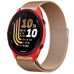 Premium Metal Milanese Magnetic Snap Wristband - Elegant Replacement Strap - 22mm Universal (Rose gold)