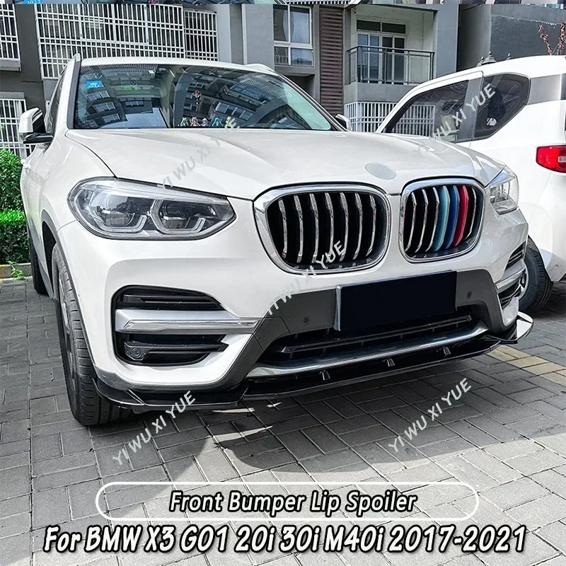 

For BMW X3 G01 20i 30i 20d 30d M40i 2017-2021 Car Front Bumper Lip Spoiler Splitter Lip Chin Diffuser Car Accessories Tuning