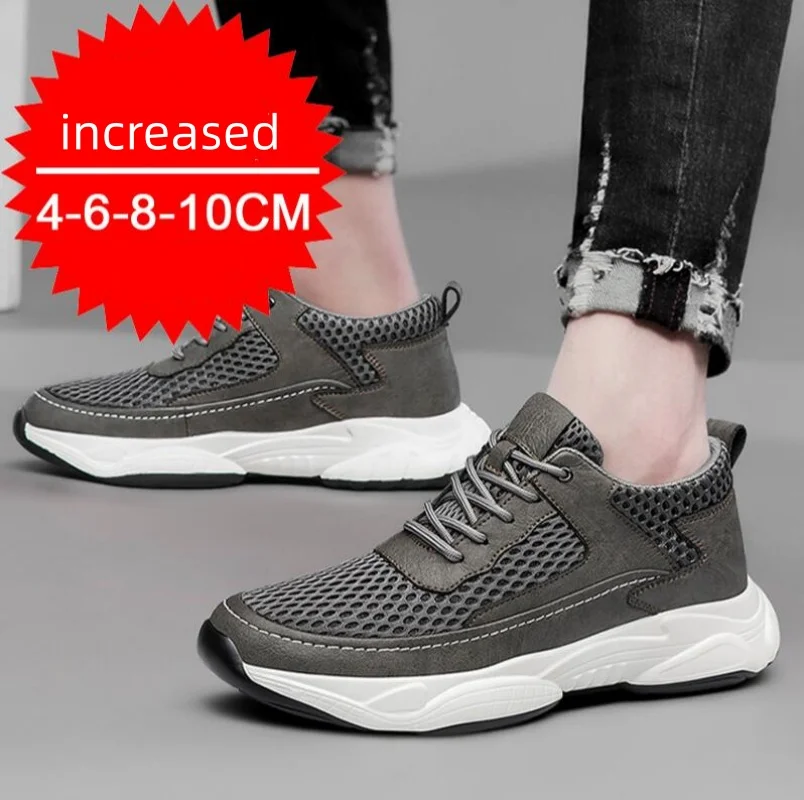 Elevator Sneakers For Men Height Increasing Casual Sports Shoes_voghion.com