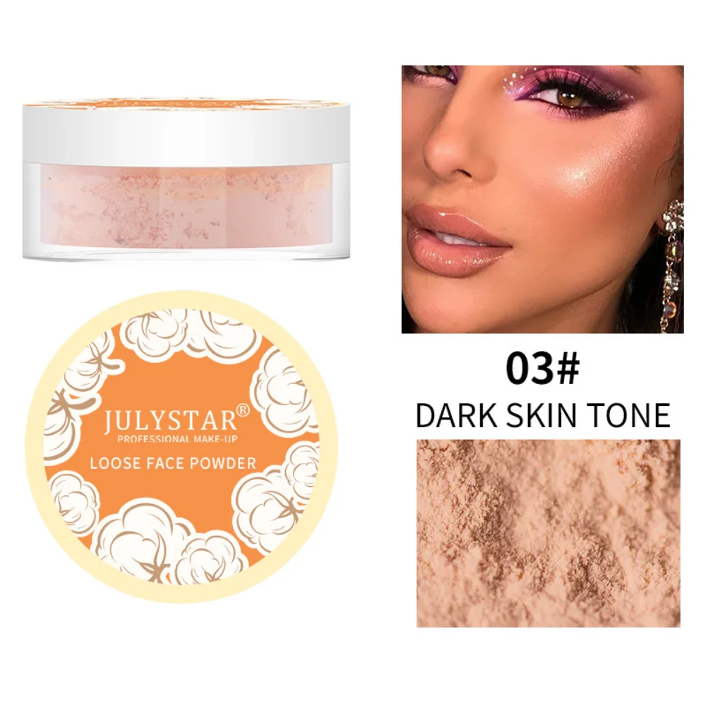 

Julystar Loose Powder Oil-contro lConcealer Matte Powder Waterproof Sweatproof Non-removal Makeup Setting Powder Makeup Cosmetic