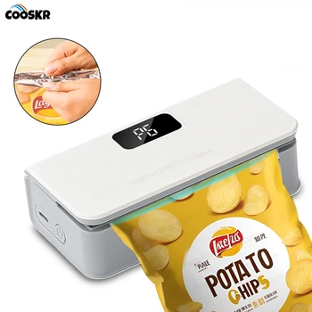 Sellador de bolsas de plástico, Mini máquina de sellado de bolsas térmicas 2 en 1, sellador de bolsas térmicas, máquina de sellado de envasado de alimentos, sellador de bolsas portátil 1