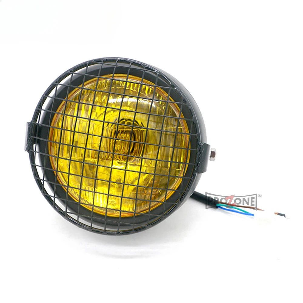 

For Harley Suzuki Coffee Vintage Moto Motorcycle Parts 6.5 Inch For Harley Round Metal Headlight Assembly with Lampshade Set
