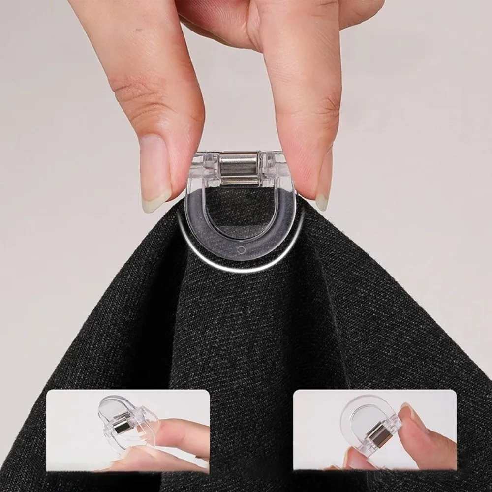 4개입 투명 바지 다리 조절 클립 미끄럼 방지 의류 클립 페이지 지지 클립 다기능 바지 밑단 클립