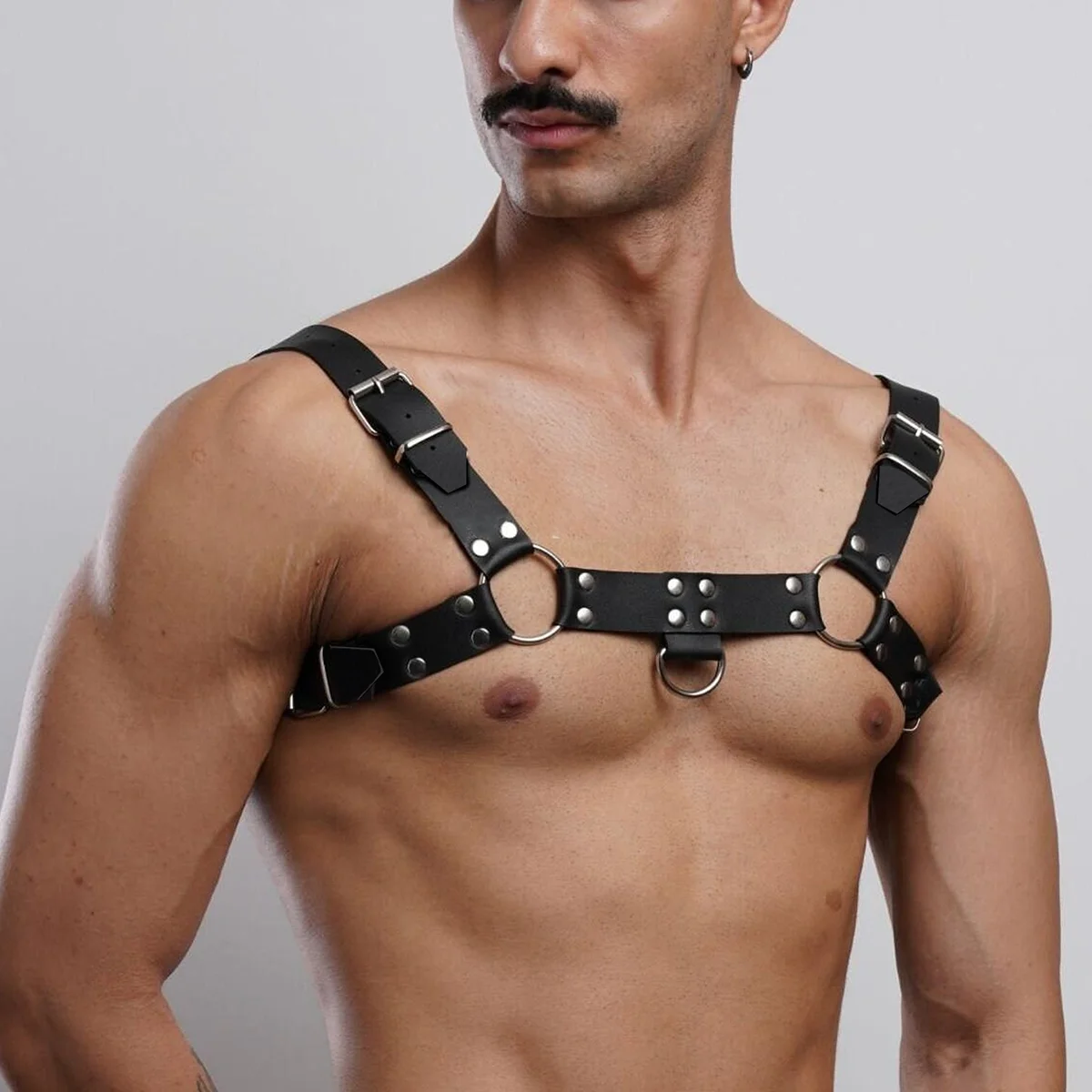 Fetish Men Sexual Chest Leather Belts Adjustable BDSM Body Bondage Harness Strap Rave Gay Clothing For Adult Sex Toy_voghion.com