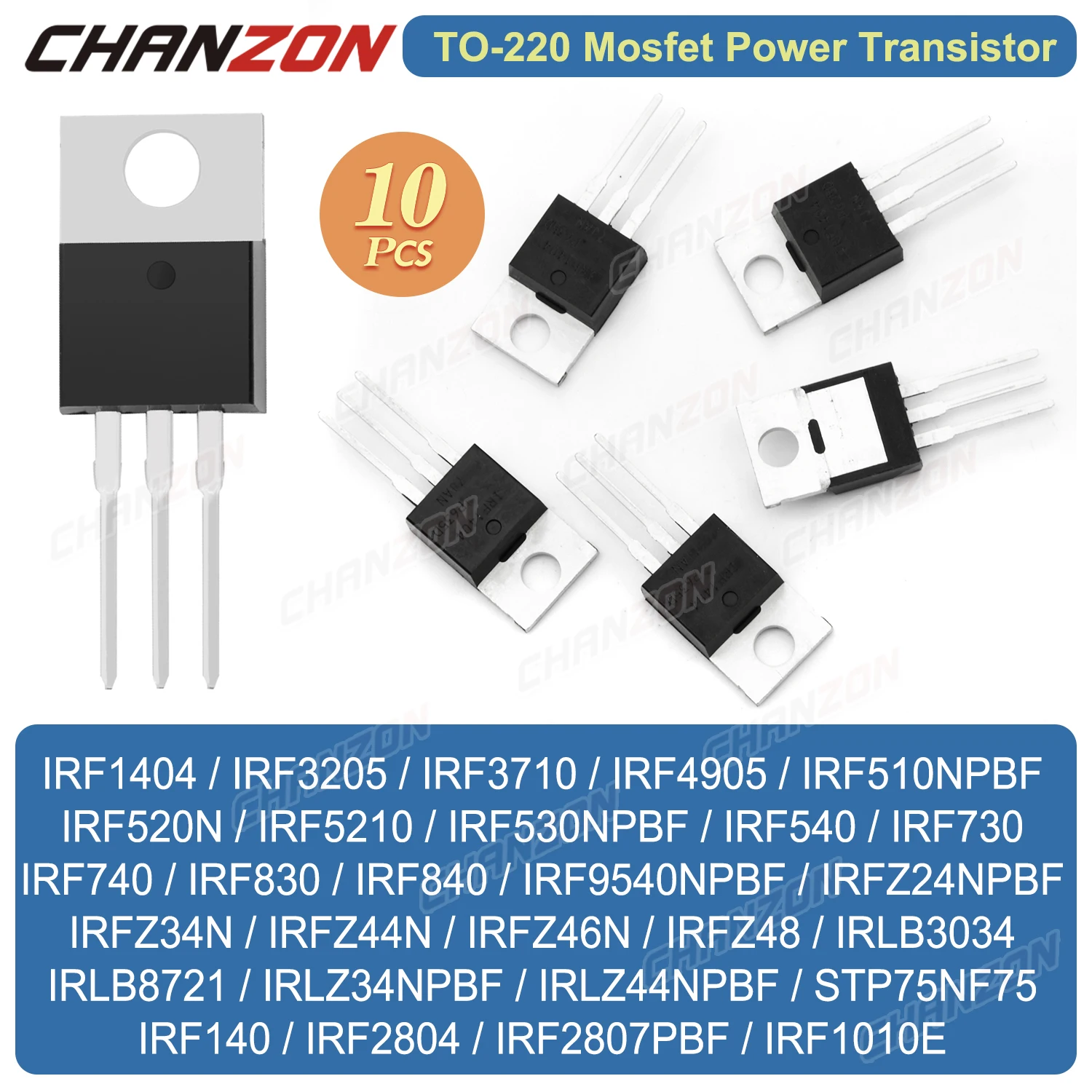 PoderTransistordeMosfetTO220FetIrf3205Irfz44NIrf740Irf520N 