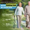 Folding Trekking Poles T-handle Hiking 5 Modes Adjustable Anti-Slip Poles Cane Old Man Crutches Stick Cane Crutch with LED Light 6