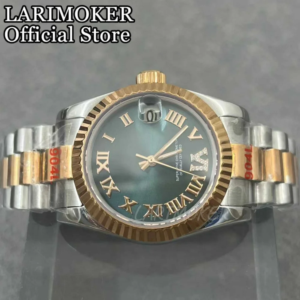 LARIMOKER Neue 31mm Saphirglas Edelstahl Diamant Lünette Jubilee Strap Uhrengehäuse Luxus Diamant Zifferblatt dame NH15 uhren – Detail 5